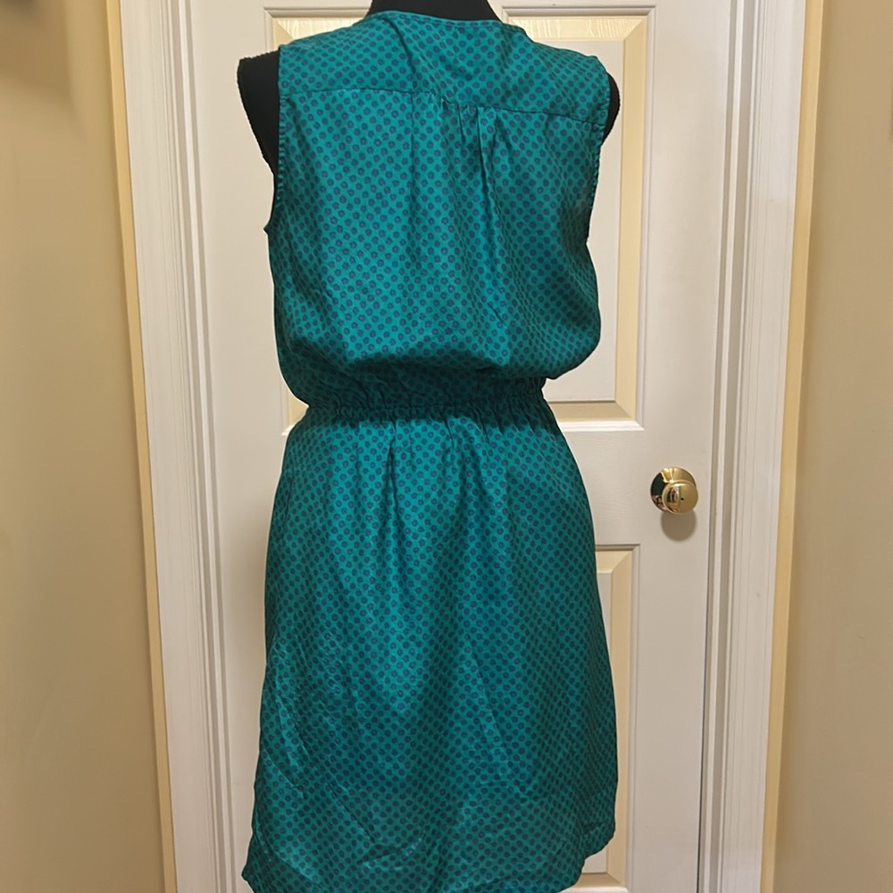 LOFT Teal and Purple Patterned Dress - Picture 5 of 5